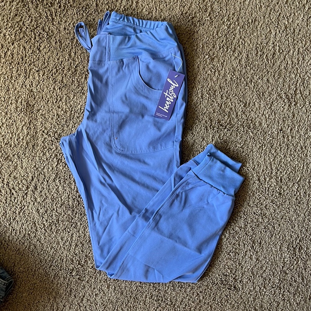 Heart Soul Scrub Pants Size Small in Light Blue